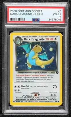 Dark Dragonite Holo Pokemon Team Rocket PSA 4 2000 - Image 1