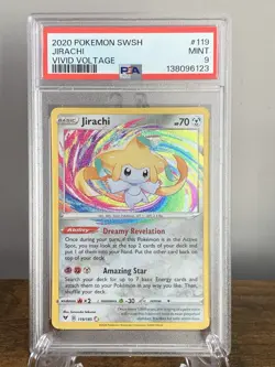 2020 POKEMON SWORD & SHIELD VIVID VOLTAGE #119 JIRACHI PSA 9 - Image 1