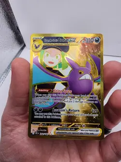 Team Rockets Crobat EX SV Destined Rivals Hyper Rare Gold 242/182 NM Pokemon TCG - Image 3