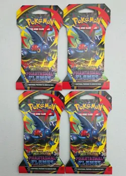4 Packs Pokemon TCG Mega Evolution Phantasmal Flames Sleeved Packs NEW - Image 1