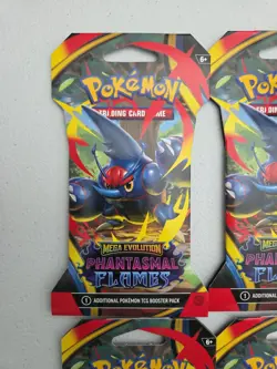 4 Packs Pokemon TCG Mega Evolution Phantasmal Flames Sleeved Packs NEW - Image 2
