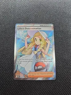 Pokemon TCG Lillie's Determination Trainer Card Holo Rare 169/132 - Image 1