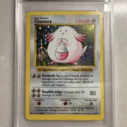 1999 POKEMON BASE SET SHADOWLESS #3 CHANSEY HOLO RARE PSA 7 - Image 2