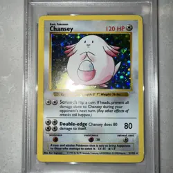 1999 POKEMON BASE SET SHADOWLESS #3 CHANSEY HOLO RARE PSA 7 - Image 3