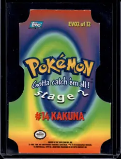 Topps Kakuna 14 Die Cut EV02 of 12 (LP) 1998 VHTF Pokemon TCG - Image 2