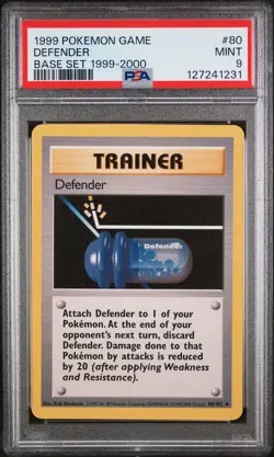1999 POKEMON BASE SET 1999-2000 “4TH PRINT” #80 DEFENDER PSA 9 - Image 1