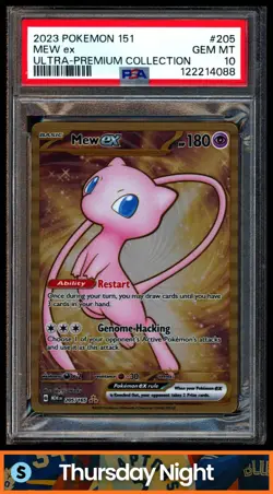 2023 POKEMON 151 - MEW EN #205/165 MEW EX ULTRA PREMIUM COLLECTION METAL PSA 10 - Image 1