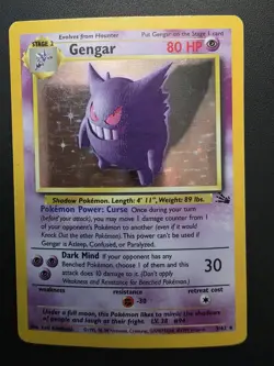 Pokemon Gengar TCG Fossil Unlimited Holo Rare 1999 5/62 LP Vintage WOTC - Image 1