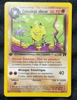 Colossinge Obscur 43/82 FRENCH 1st Edition Team Rocket 2000 Pokemon Card - Image 1