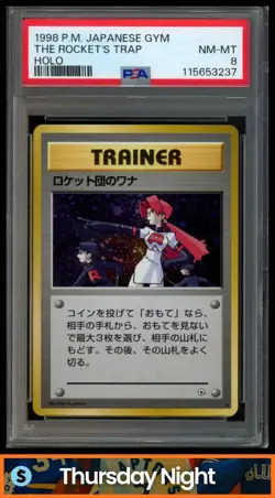 1998 POKEMON GYM LEADERS STADIUM (JPN) THE ROCKET'S TRAP RARE HOLO RARE PSA 8 - Image 1