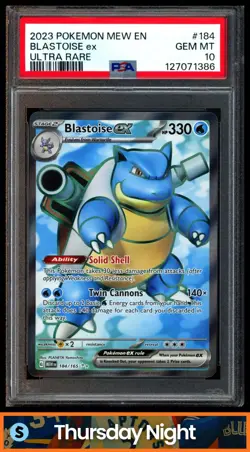 2023 POKEMON SV 151 - MEW EN #184/165 BLASTOISE EX ULTRA RARE PSA 10 - Image 1