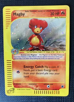 Pokemon 2002 Expedition Magby Holo English 17/165 - Very Clean - Image 1