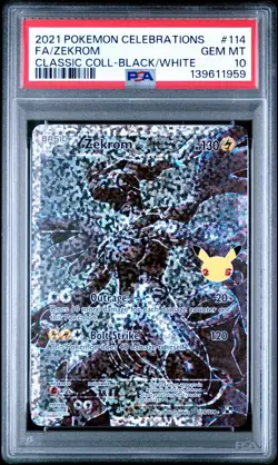 2021 POKEMON CELEBRATIONS CLASSIC COLLECTION #114 FULL ART/ZEKROM PSA 10 - Image 1
