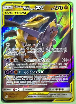 Pokemon TCG Garchomp and Giratina GX 146/236 Unified Minds Tag Team - Image 1