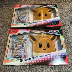✨ Pokemon TCG 2x Prismatic Evolutions Accessory Pouch Special Collection Box Lot - Image 2