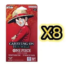 One Piece OP-13 Carrying on His Will Sleeved Booster Packs Lot of 8 Packs NEW - Image 1