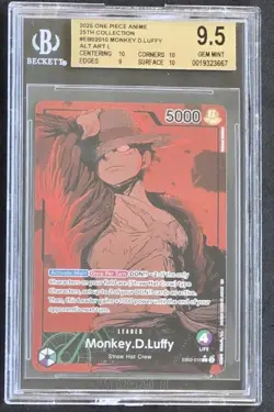 2025 One Piece Monkey.D.Luffy Alt Art Leader 25th EB02-010 English BGS 9.5 - Image 1