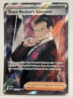 Team Rocket's Giovanni 225/182 - Destined Rivals Ultra Rare Holo Pokemon Card NM - Image 1