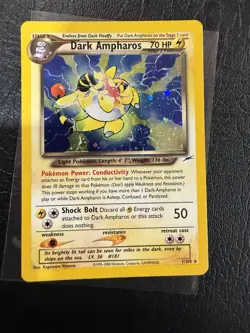 Pokemon Dark Ampharos TCG Neo Destiny Card 1/105 Unlimited Holo Rare LP - Image 1
