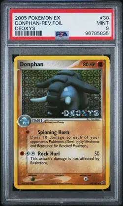 2005 Pokemon EX Deoxys # 30 Donphan Reverse Foil PSA 9 Card MINT TRUSTED SELLER! - Image 1