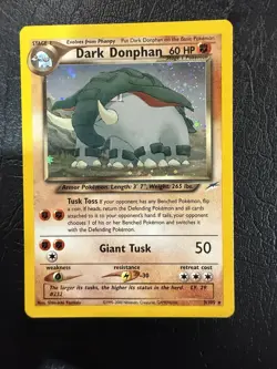 Pokemon TCG Dark Donphan Neo Destiny Holo Card 3/105 LP - Image 1