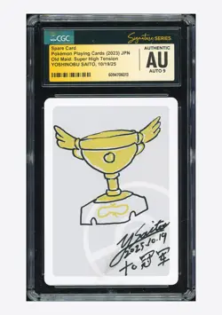 Pokemon CGC AUTH AUTO 9 Spare Card Yoshinobu Saito 2023 Old Maid Japanese - Image 1