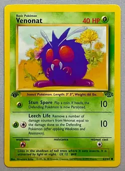Pokemon 1st EDITION Venonat #63/64 Common - 1999 Jungle Set - NM Condition - Image 1