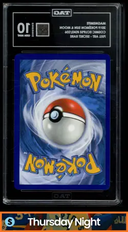 2019 POKEMON SM COSMIC ECLIPSE #242/236 MAGNEMITE FULL ART SECRET RARE TAG 10 - Image 2