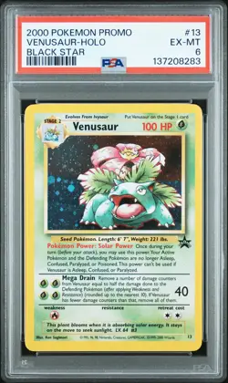 2000 POKEMON PROMO BLACK STAR #13 VENUSAUR-HOLO PSA 6 - Image 1