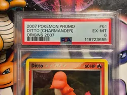 2007 Pokemon Promo ~ Origins 2007 ~ Ditto (Charmander) #61 ~ PSA 6 EX-MT - Image 2