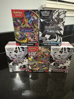 POKEMON TCG BOOSTER BUNDLE X5 LOT BLACK BOLT WHITE FLARE PHANTASMAL MEGA SEALED - Image 1
