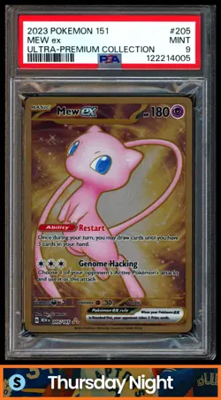 2023 POKEMON SV 151 MEW EN #205/165 MEW EX ULTRA PREMIUM COLLECTION METAL PSA 9 - Image 1