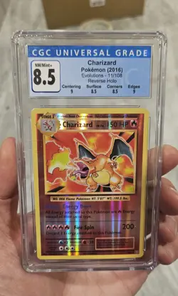 Pokemon Slab Charizard 11/108 Reverse Holo CGC 8.5 NM+ 2016 - Image 1
