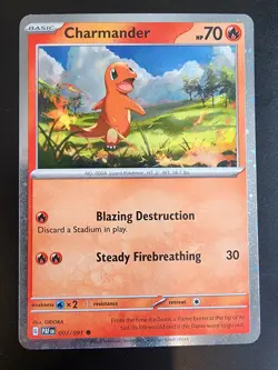Charmander 007/091 - Cosmos holo - Paldean Fates - Pokemon TCG - NM - Image 1