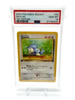 2000 Pokemon Dratini #53 1st Edition Team Rocket PSA 10 GEM MINT Non Holo - Image 1