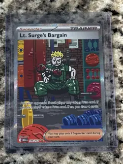 Pokemon TCG Lt. Surge's Bargain SIR Mega Evolution 185/132 - Grade 10 Candidate - Image 1
