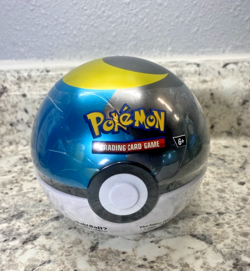 Pokemon TCG PokeBall Tin Pack D24 [Moon Ball] 3 booster packs+stickers SEALED! - Image 1