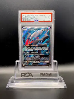 2017 Pokemon SM Darkrai GX Burning Shadows #139 PSA 8 NM-MT - Image 1