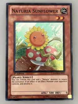 Naturia Sunflower HA03-EN011 Hidden Arsenal 3 Super Rare 1st Edition LP - Image 1