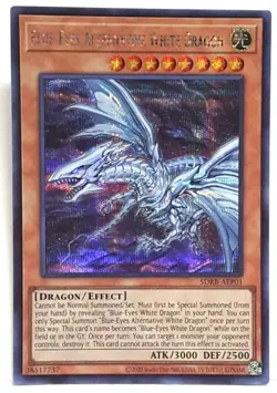 Yugioh Asian English Blue-Eyes Alternative White Dragon SDRB-AEP01 Secret Rare - Image 1