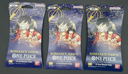 ONE PIECE ENGLISH TCG: ROMANCE DAWN (OP-01) SLEEVED BOOSTER PACKS LOT OF 3 - Image 1