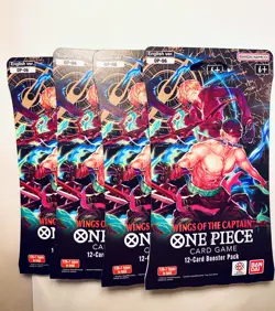 One Piece OP-06 Wings Of The Captain Blister Pack Sleeved Booster Pack Lot Of 4 - Image 1