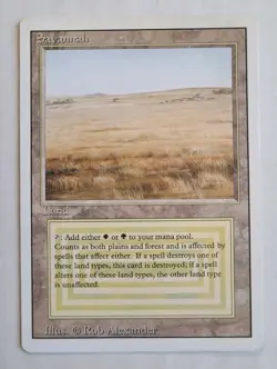 MTG Savannah 1994 Revised Vintage Dual Land Magic Card MP Reserved List - Image 1