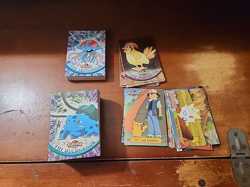 Near Complete 1999 Topps Pokemon TV Animation Series 1 Set 90 Card + extras blue - Image 1