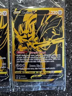 Pokemon Cards Zacian V SWSH076 and Zamazenta V SWSH077 Gold Sealed Promos SEALED - Image 3