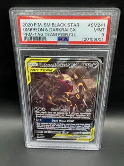 Pokemon TCG Umbreon & Darkrai GX SM241 Sun & Moon Promo Card PSA 9 Mint Holo - Image 1