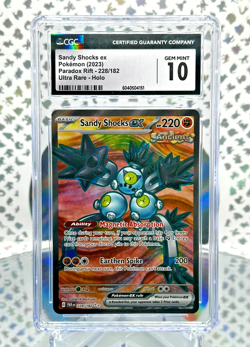 CGC 10 Sandy Shocks EX 228/182 Paradox Rift Full Art Ultra Rare Pokemon Card - Image 1
