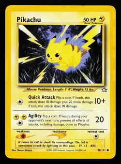 Pikachu 70/111 Common Neo Genesis Pokemon Card - Image 1