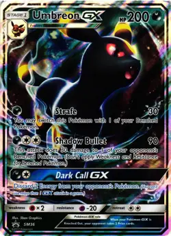 Pokemon TCG Umbreon GX SM36 REGULAR SIZED CARD Promo Full Art Holo Darkness LP - Image 1