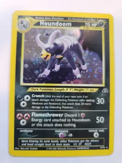 Houndour Neo Holo Base Pokemon Card WOTC LP + - Image 1
